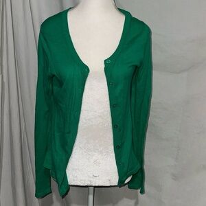 green Kristin Davis button up long sleeve cardigan size medium